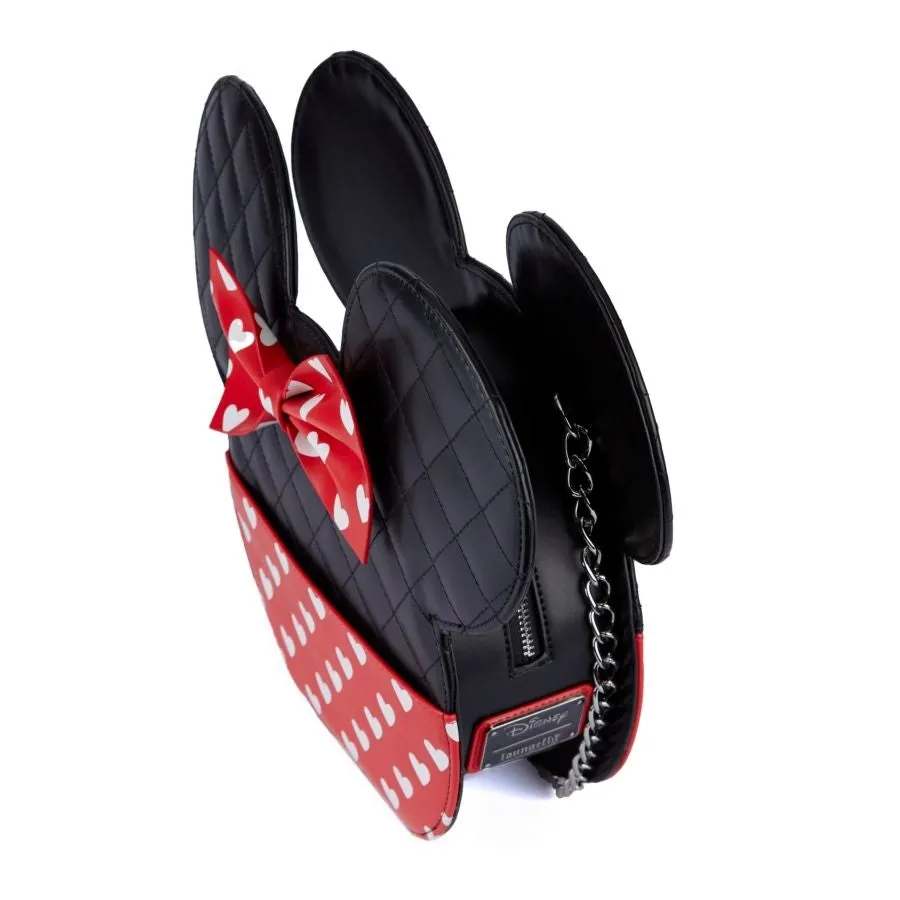 12" Disney - Mickey Mouse - Mickey and Minnie Valentines Faux Leather Crossbody Bag Loungefly