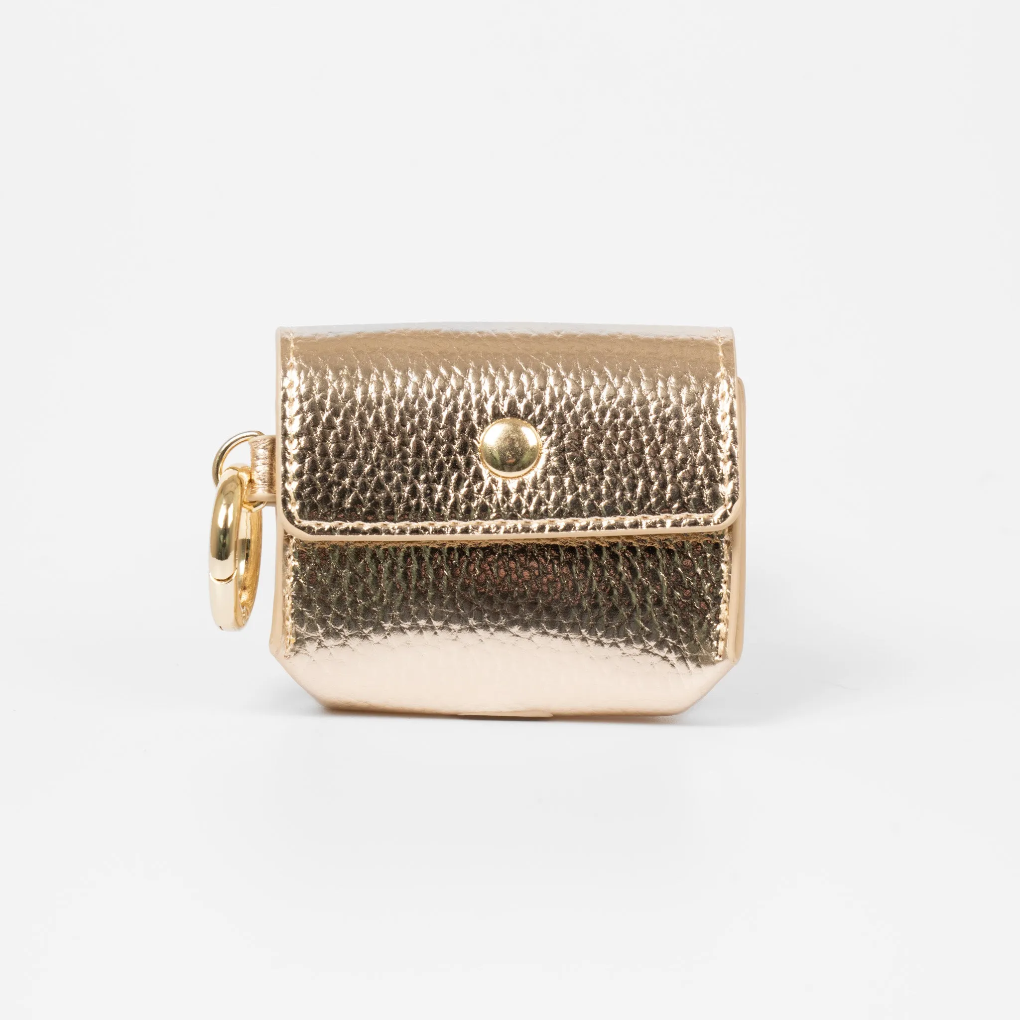 Asher Wireless Earbuds Case - Gold, Faux Leather