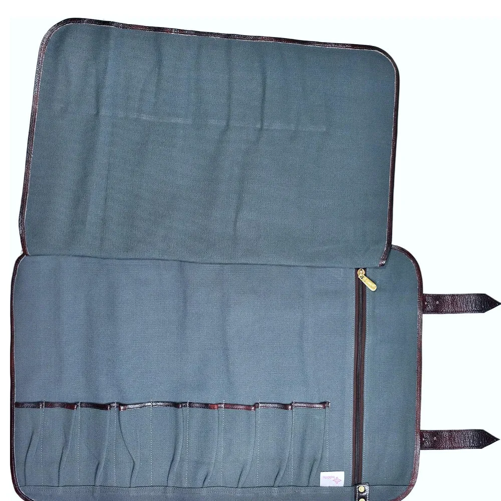 Boldric BOCKR109 9-Pocket Abalone Canvas Roll Knife Bag