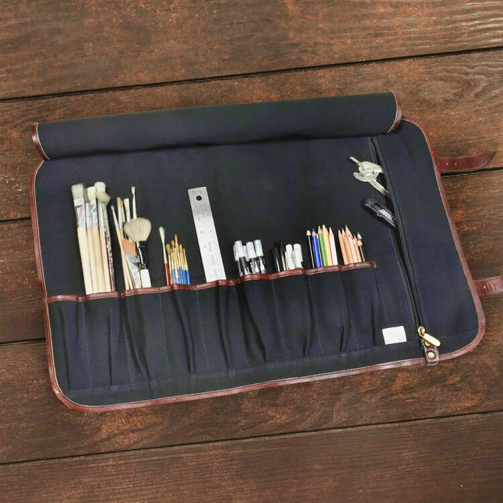 Boldric BOCKR109 9-Pocket Abalone Canvas Roll Knife Bag