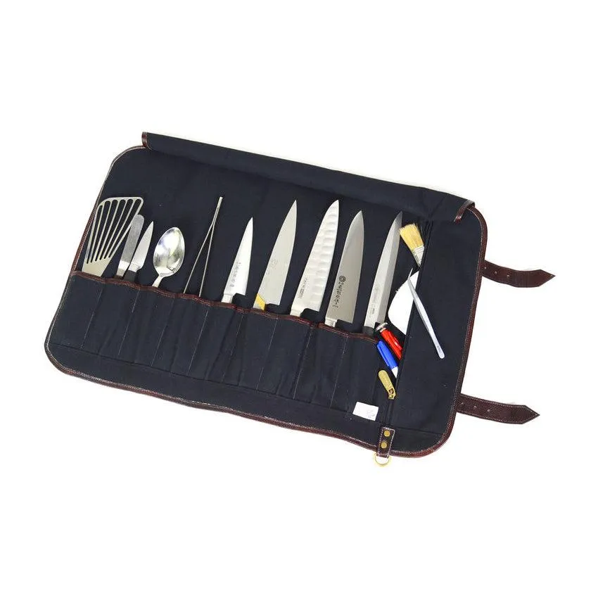 Boldric BOCKR109 9-Pocket Abalone Canvas Roll Knife Bag