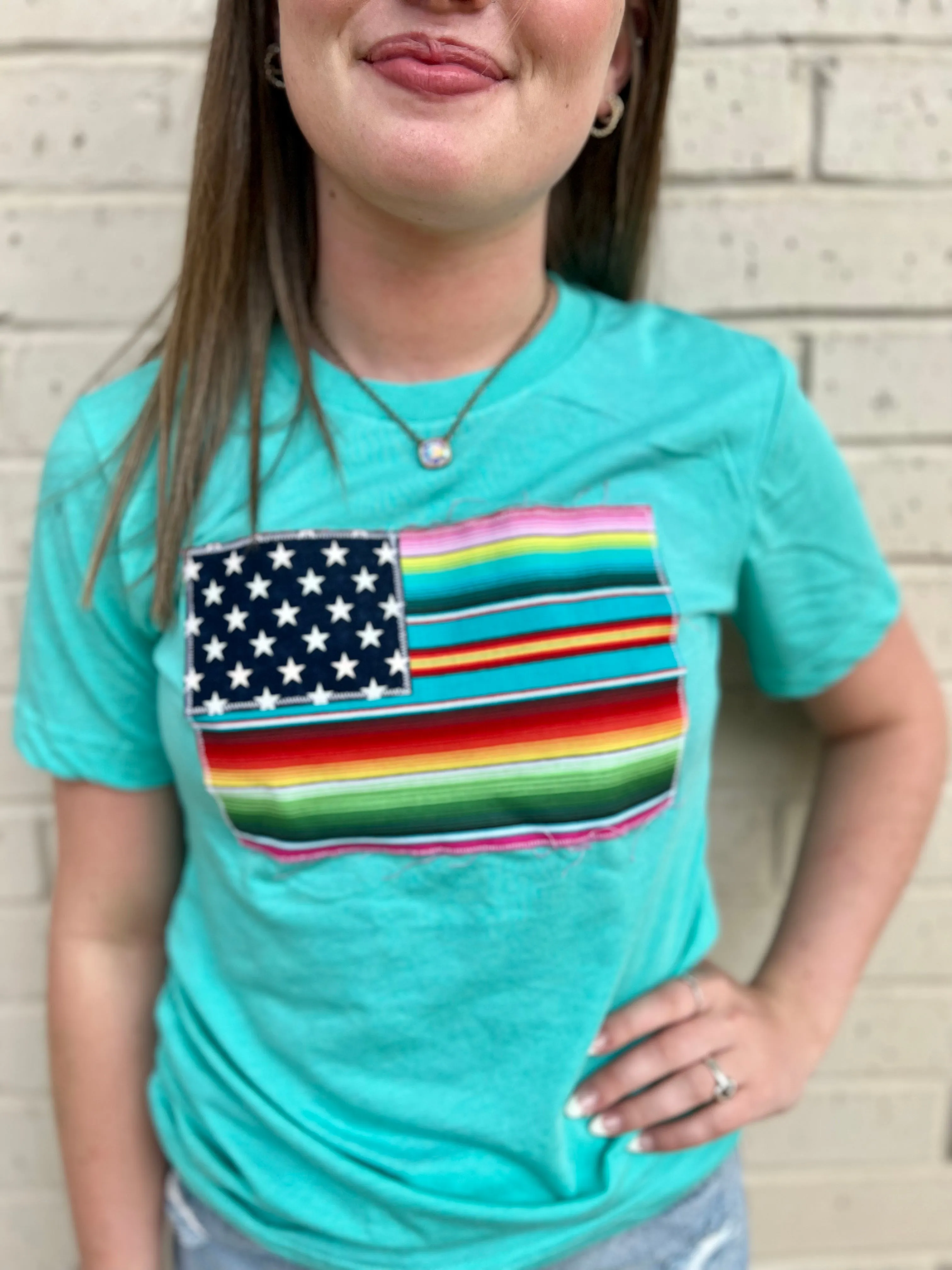 Bright Stripes Turquoise Tee*