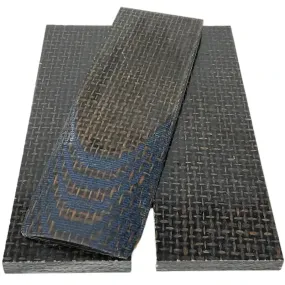 Burlap w/ Blue Canvas Micarta- "Kamari"- 1/4" x 1.5" x 5" Scales