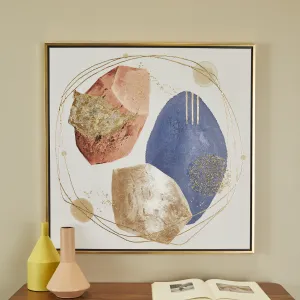 Canvas Art - Multi Colored Abstract Handmake Overlapping Circle Wall Art Decor