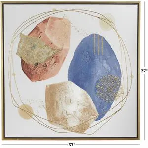 Canvas Art - Multi Colored Abstract Handmake Overlapping Circle Wall Art Decor
