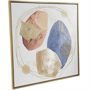 Canvas Art - Multi Colored Abstract Handmake Overlapping Circle Wall Art Decor