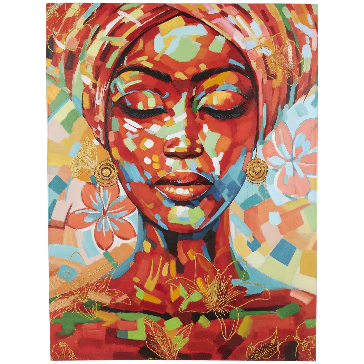 Canvas Art - Multi Colored Woman Abstract Pain - Wall Art Decor