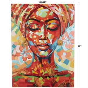 Canvas Art - Multi Colored Woman Abstract Pain - Wall Art Decor