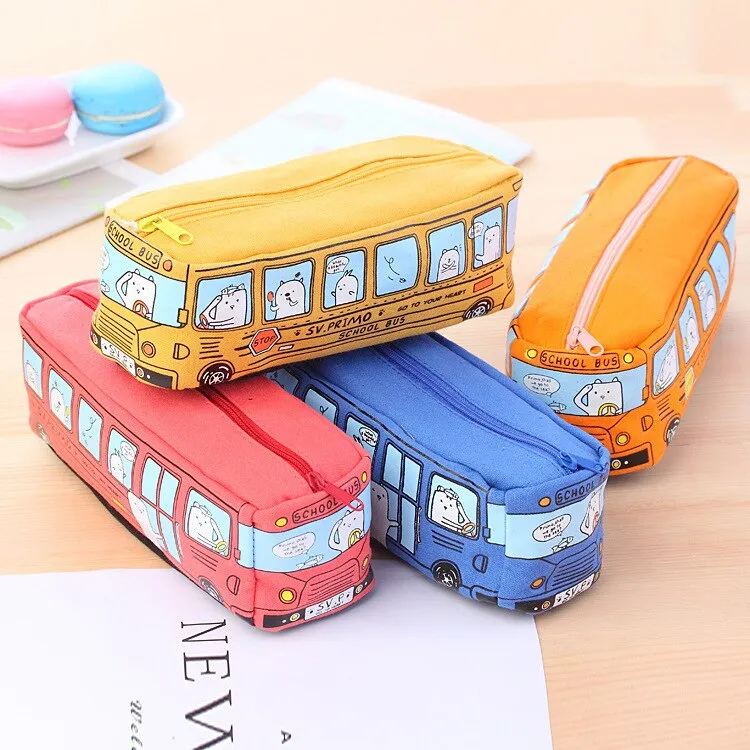 Cartoon Bus Pencil Bag