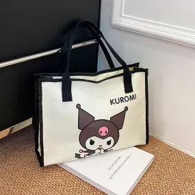 Cartoon Clow M Printed Canvas Bag Women's Sanrio Melody Shoulder Bag Fashion All-Match Underarm Tote Bag