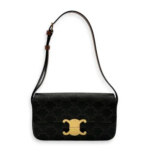 Claude Triomphe Shoulder Bag Brown in Coated Canvas, Gold hardware