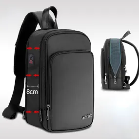 Crossbody Sling Bags for Men Expandable Anti-theft Shoulder Waterproof Short Travel Chest Bag
