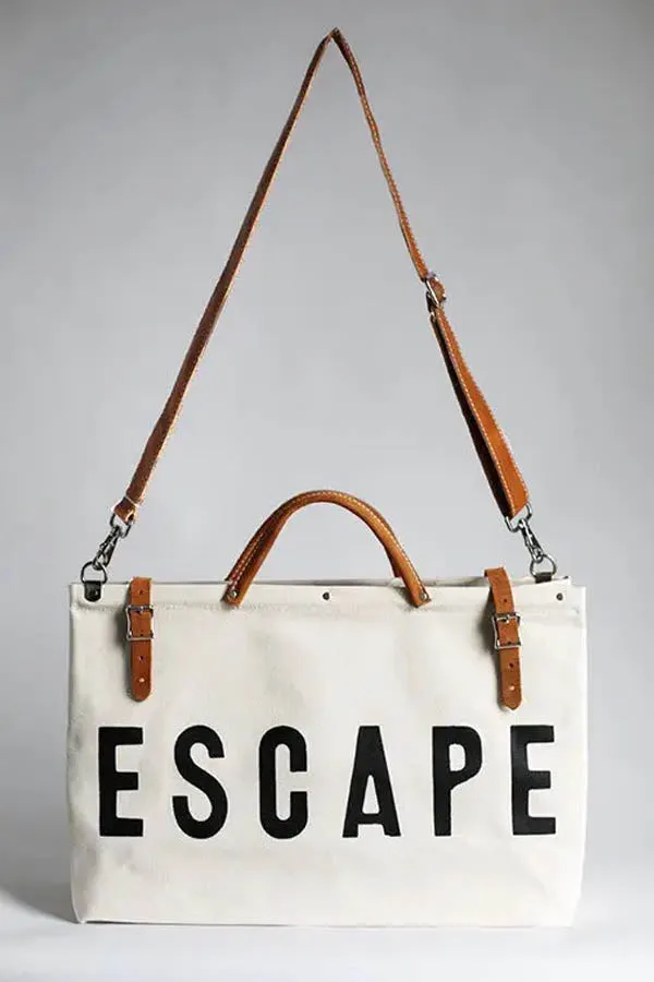 Escape Canvas Utility Bag - Natural - With Shoulder Strap