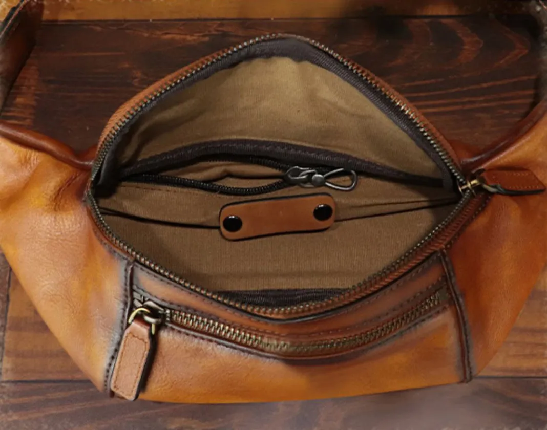 Handmade Leather Womens Waist Purses Chest Bag For Women
