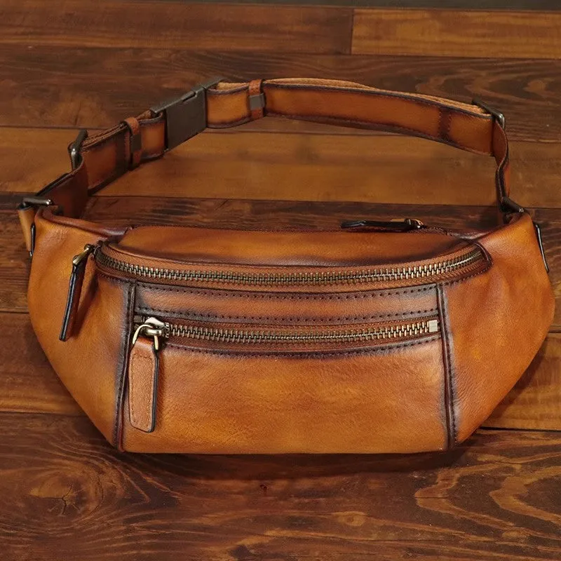Handmade Leather Womens Waist Purses Chest Bag For Women