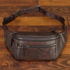 Handmade Leather Womens Waist Purses Chest Bag For Women