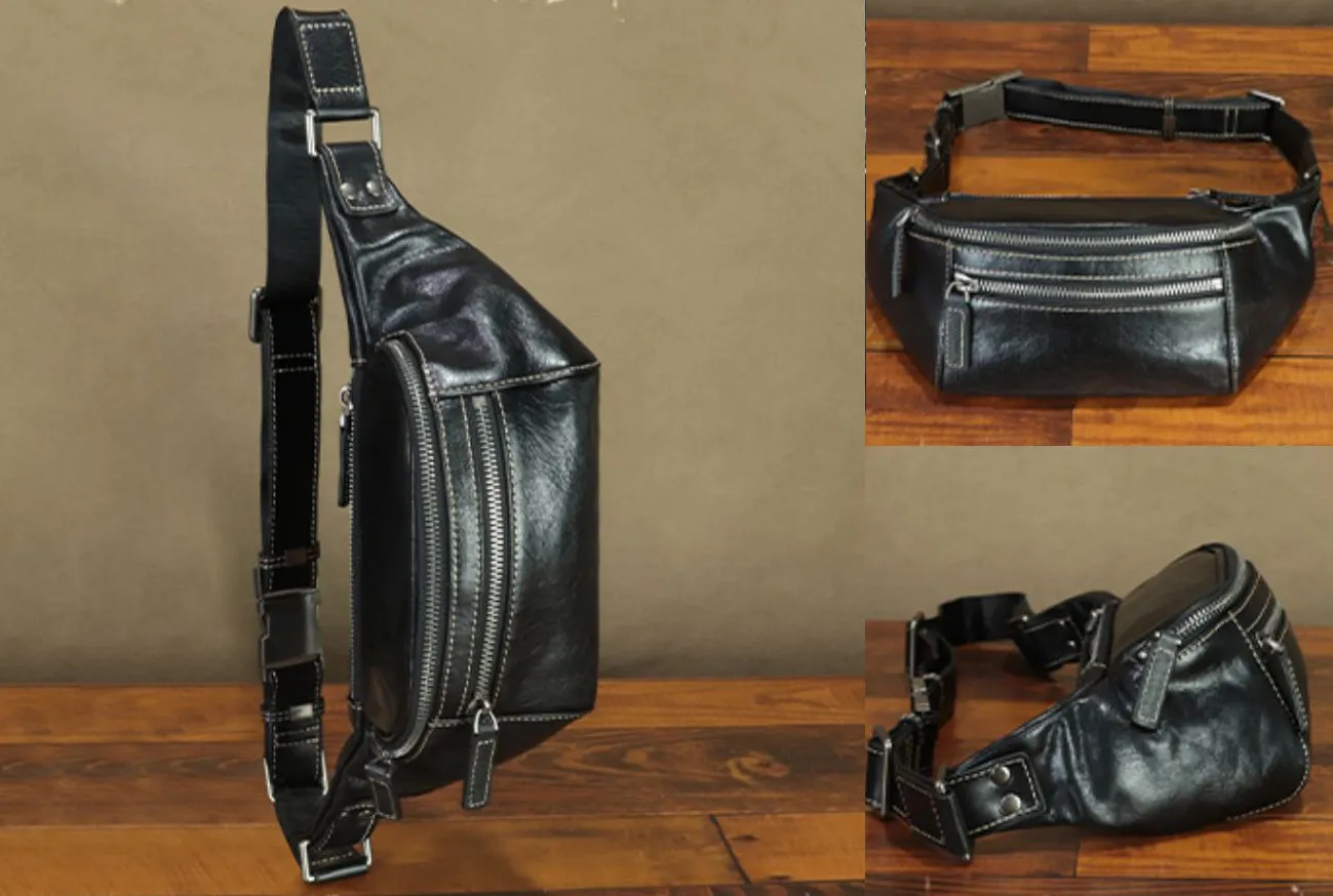 Handmade Leather Womens Waist Purses Chest Bag For Women