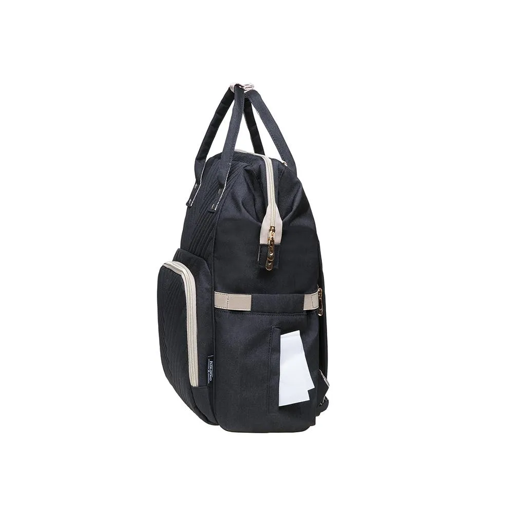 KAUKKO Diaper Bag Backpack with Pacifier Holder and Stroller straps - for Mom and Dad, Waterproof, one size, KT01-4 ( Santorini Black / 18L）