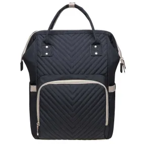 KAUKKO Diaper Bag Backpack with Pacifier Holder and Stroller straps - for Mom and Dad, Waterproof, one size, KT01-4 ( Santorini Black / 18L）