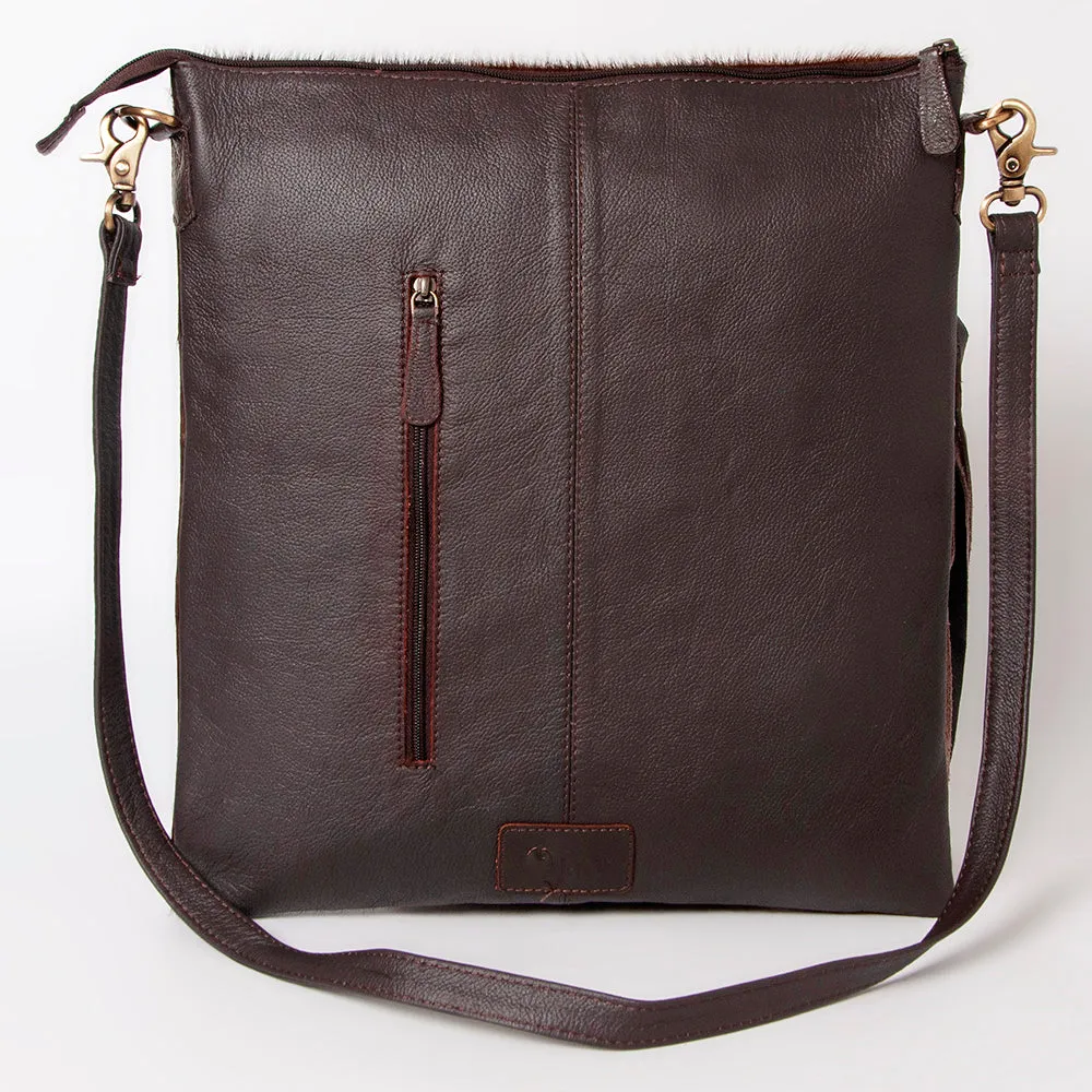 KBK102 - KBK102 -CROSS BODY Hand Tooled Saddle Leather with Cowhide Leather Ladies Bag KBK102 - KBK1