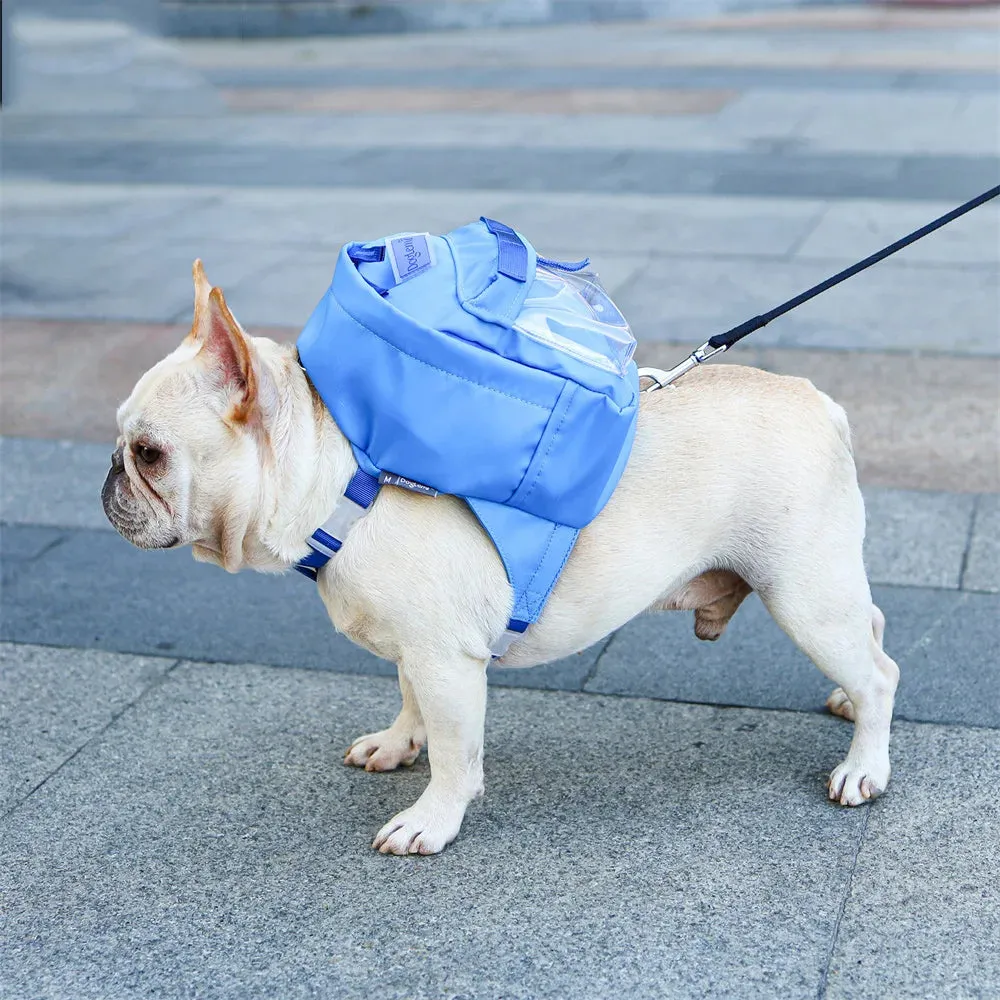 Korean French Bulldog Pet Carrier Bag | Small Medium Dogs Walking Harness | Puppy Dog Cat Self Backpack with Mini Pocket Saddle Bags | Alo Trendy