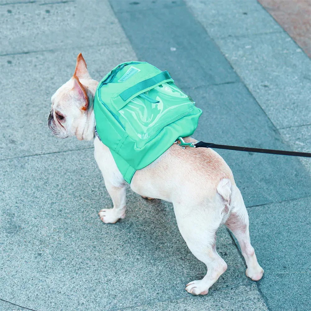Korean French Bulldog Pet Carrier Bag | Small Medium Dogs Walking Harness | Puppy Dog Cat Self Backpack with Mini Pocket Saddle Bags | Alo Trendy
