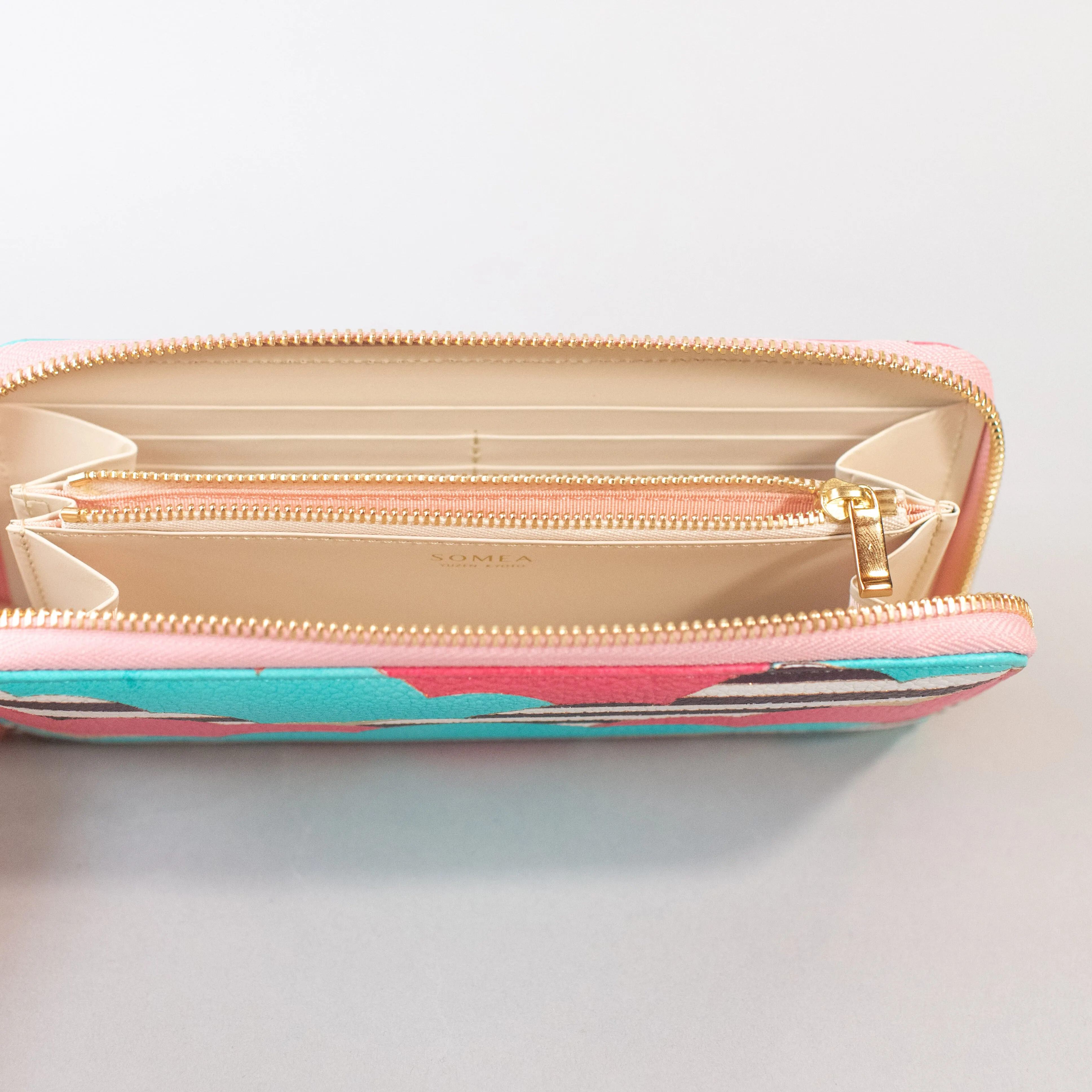 Kyo-Yuzen Leather Long Wallet - 001