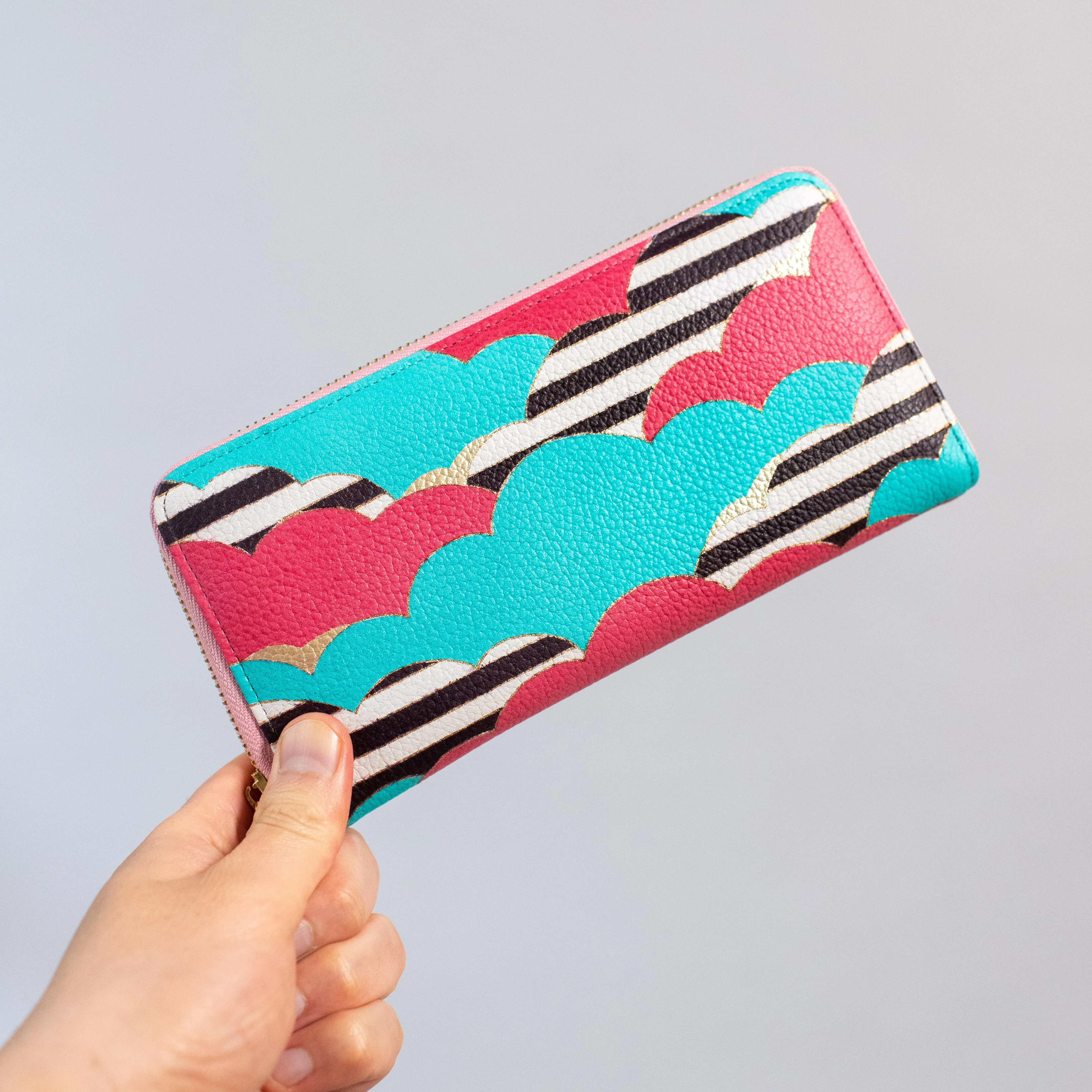 Kyo-Yuzen Leather Long Wallet - 001