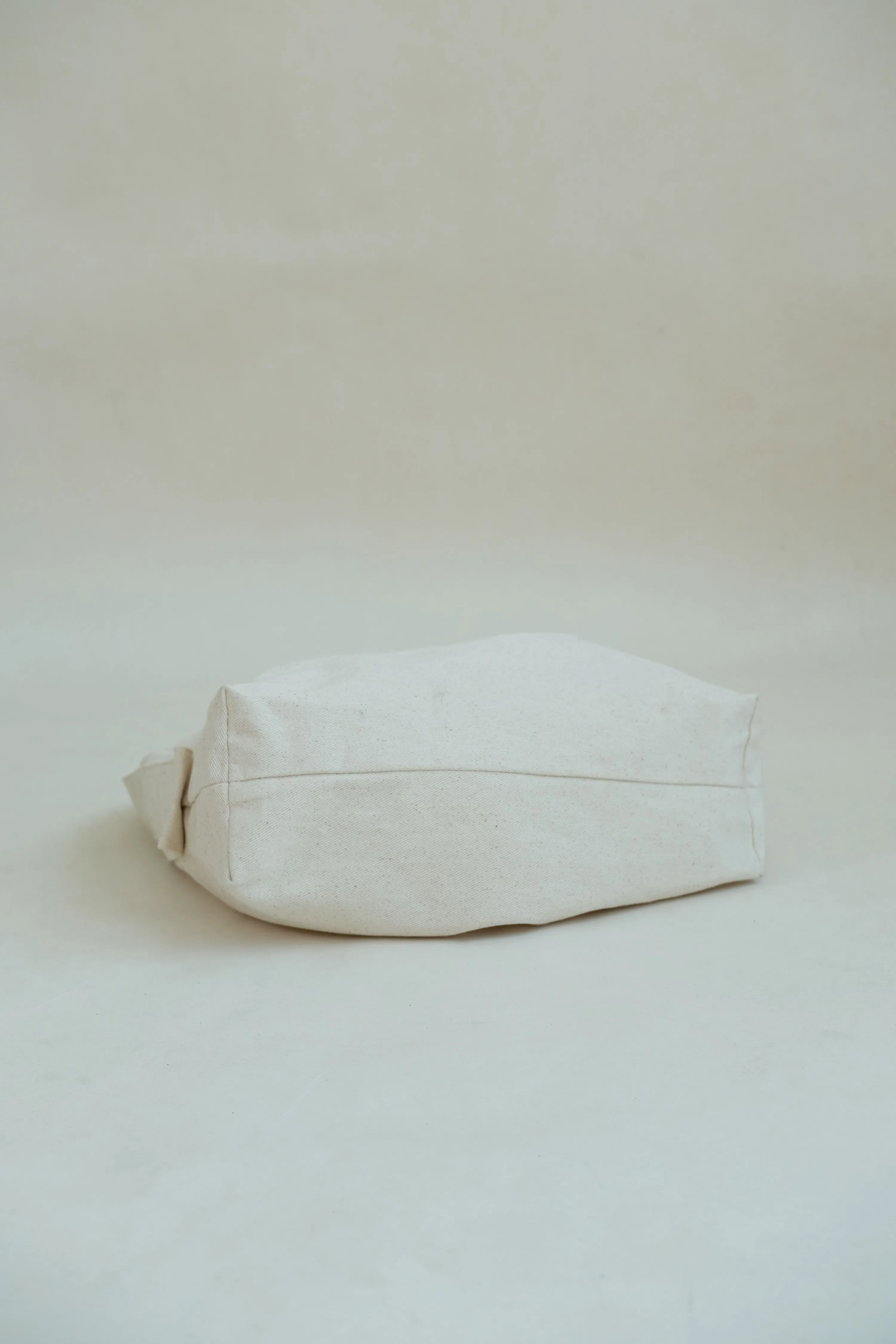 Lace canvas bag cream white