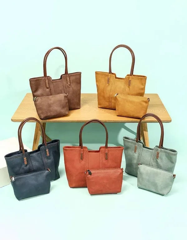 Large-capacity Casual Wine-red Leather Bag
