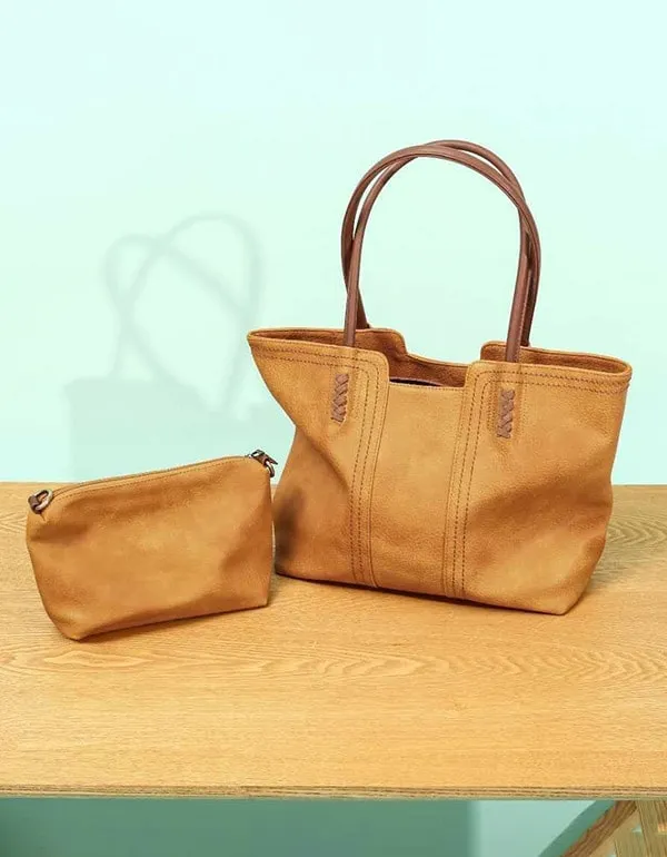 Large-capacity Casual Wine-red Leather Bag