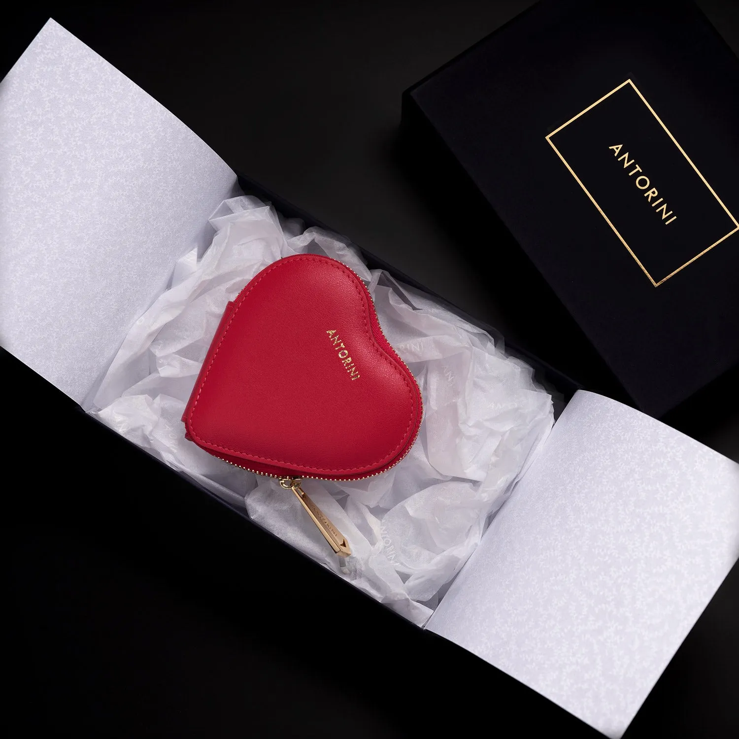 Leather Heart Purse ANTORINI in Red