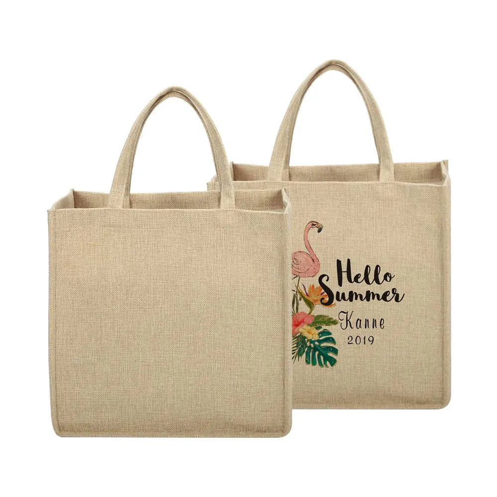 Linen Tote Bag Natural - 30 x 30 x 19 cm