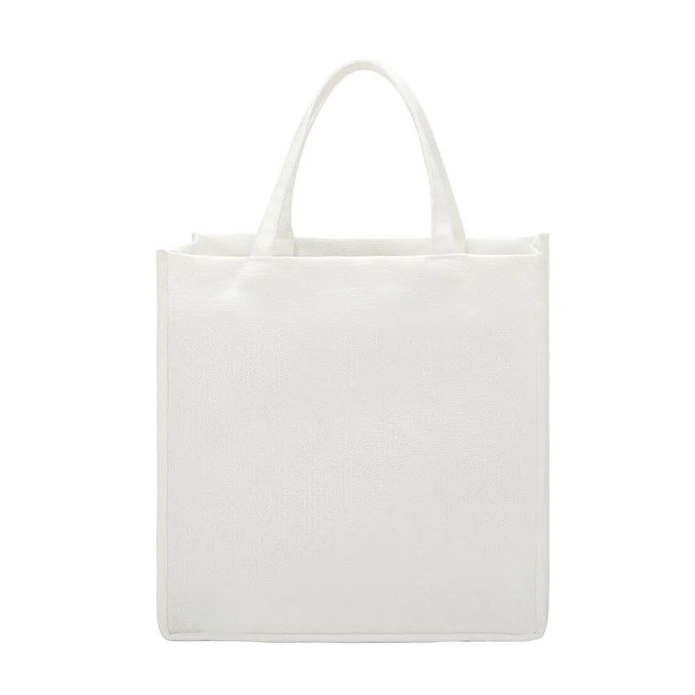Linen Tote Bag White - 30 x 30 x 19 cm