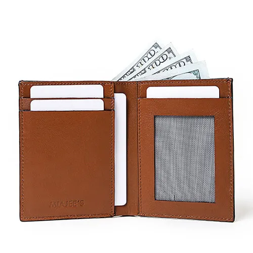 Minimalist real leather wallet with ID Card Holder