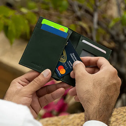 Minimalist real leather wallet with ID Card Holder