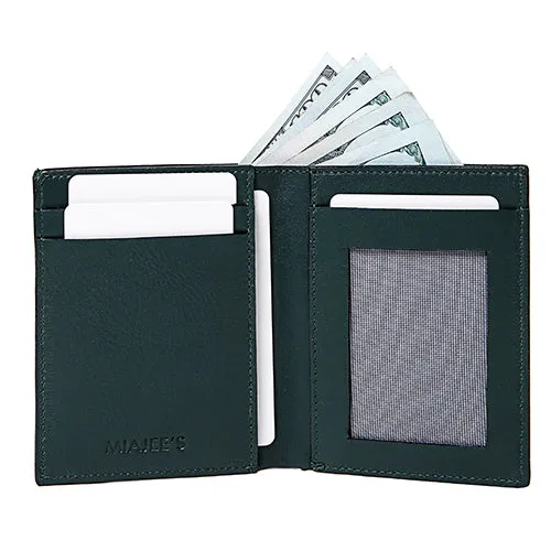 Minimalist real leather wallet with ID Card Holder