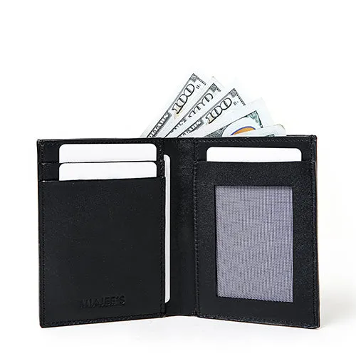 Minimalist real leather wallet with ID Card Holder