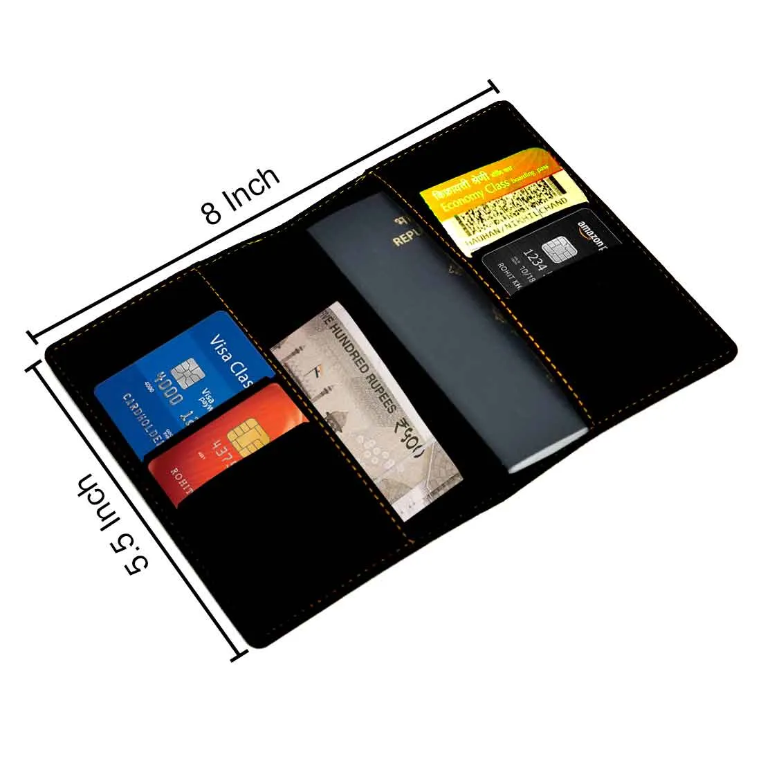 Pu Leather Customized Passport Holder With Name  - Add Name