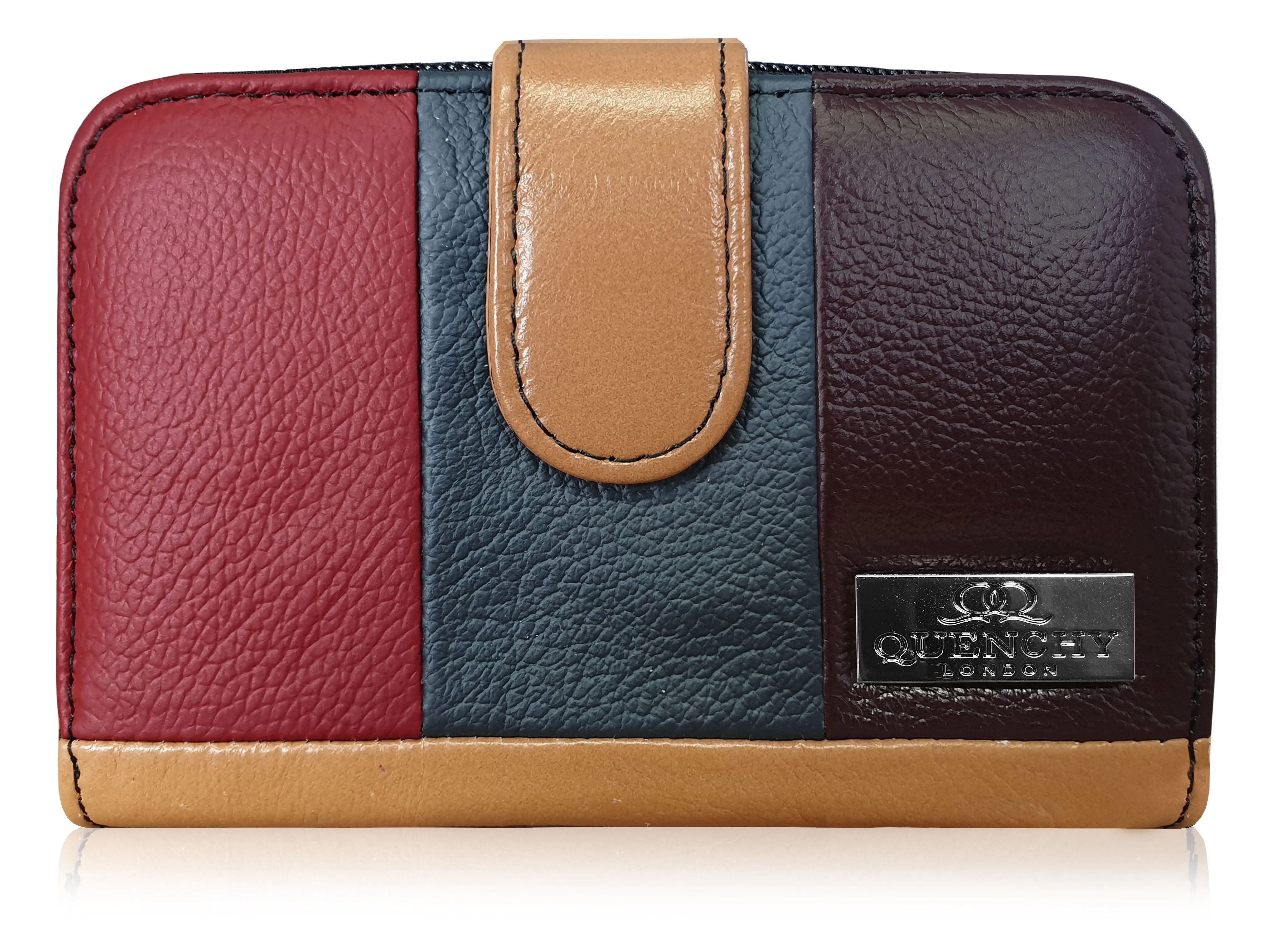 Real Leather Ladies Purse - Multi Coloured, Designer, RFID Blocking