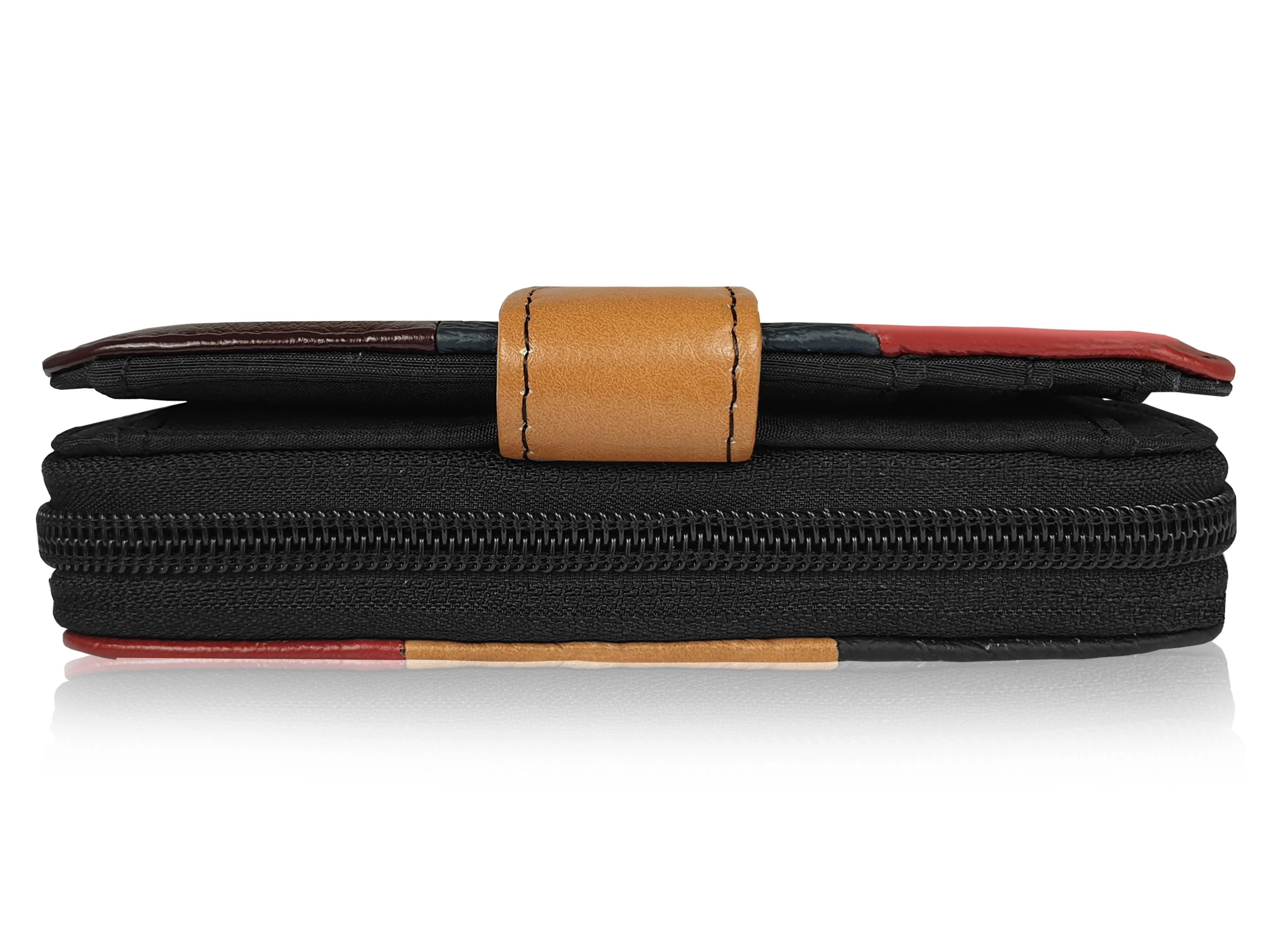 Real Leather Ladies Purse - Multi Coloured, Designer, RFID Blocking