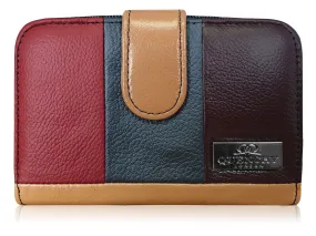 Real Leather Ladies Purse - Multi Coloured, Designer, RFID Blocking