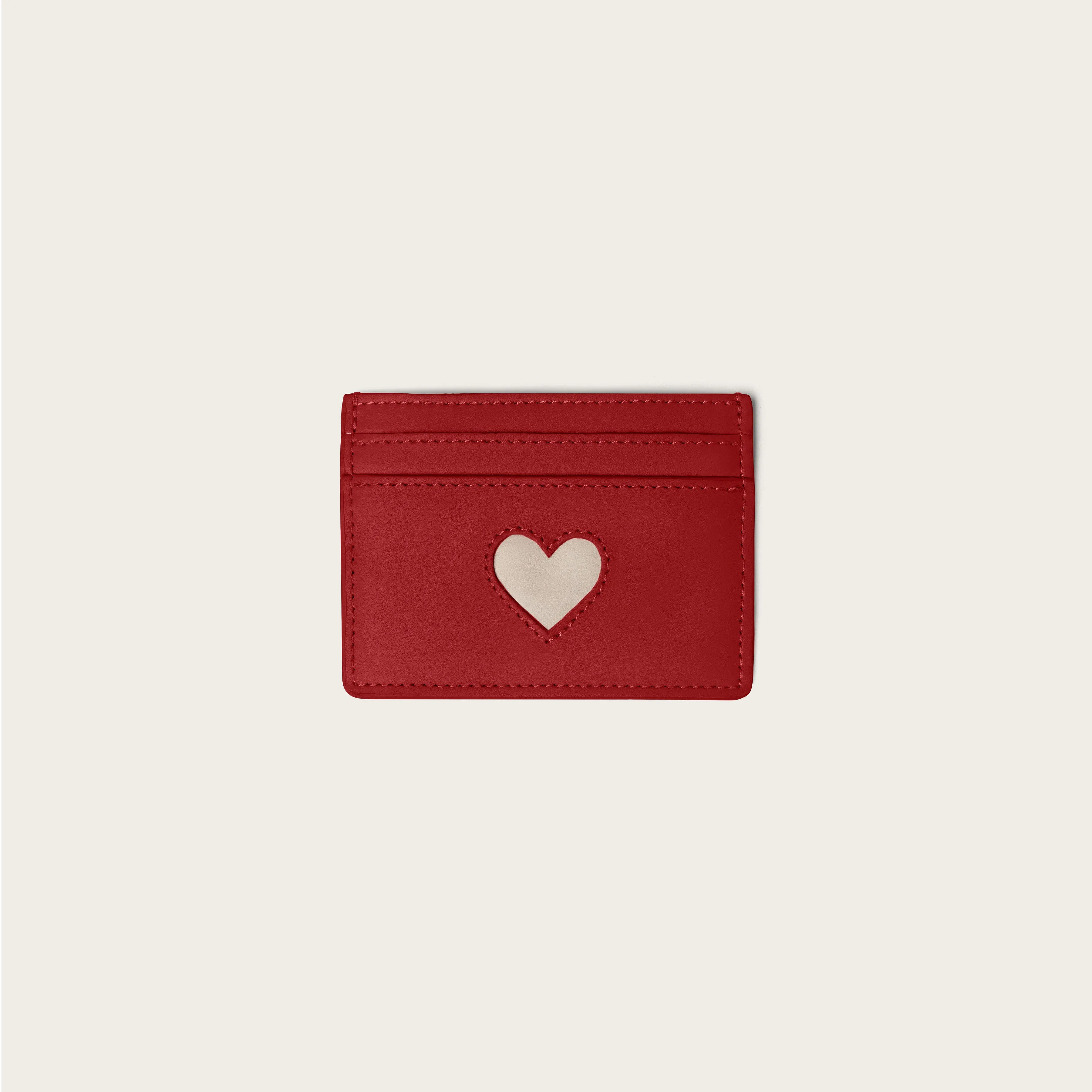 Red and Bone Heart Wallet