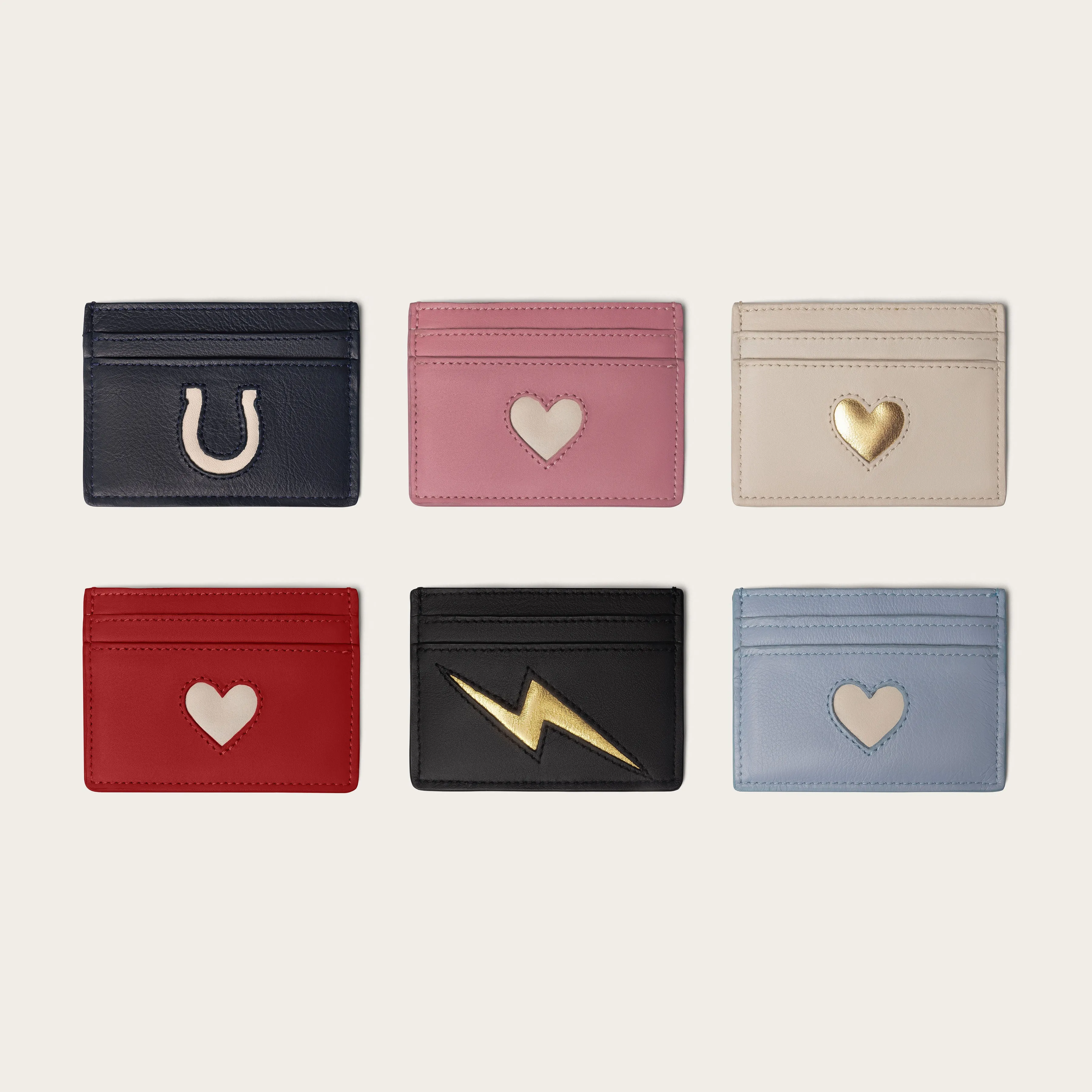 Red and Bone Heart Wallet