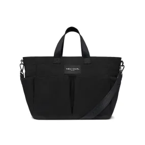 Tiba   Marl Canvas Pocket Tote - Black
