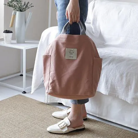 Vintage Upcycle Casual Patchwork Large Canvas Shoulder pink Bag