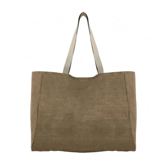 White Palm Tree Jute Beach Bag