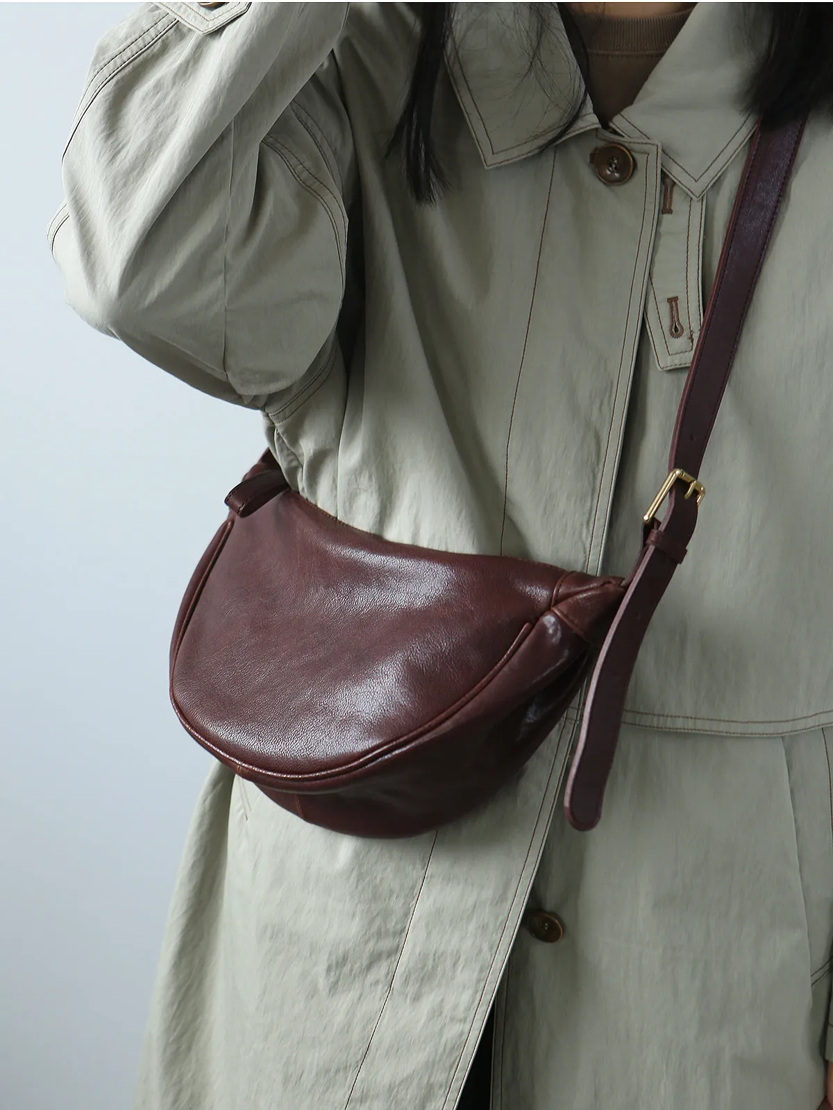 Womens Small Black Leather Crossbody Bag Black Over The Shoulder Bag